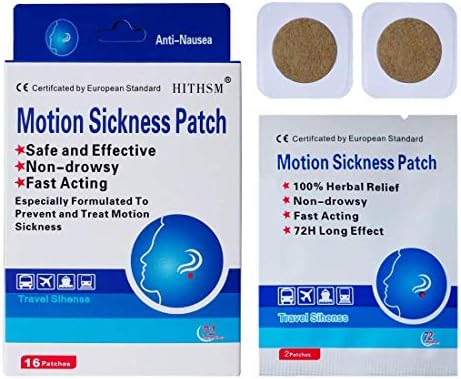 HITHSM Anti Nausea Patches Motion Sickness Patches,16 Count/Boxes Original Natural Anti-Nausea Car Sea Sickness Relief for for Car/Sea/Air Travel Sickness