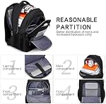 Laptop Backpack for Men Women, School Backpacks for Boys,Water Resistant Black Backpack,15.6 Inch College Bookbag Daypack