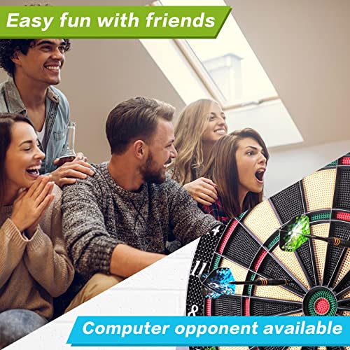 Electronic Dart Board, Soft Tip Dartboard Set With 6 Darts 50 Soft Tips, Lcd Display, Power Adapter, Throw Line #TOP1
