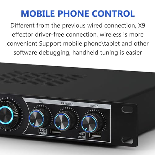 Supresor Profesional de Retroalimentación, Procesador de Audio Anti-Howling, Efecto Pre-Escenario Digital, Modo Reverberación, Control por Teléfono Móvil, para Actuaciones en Vivo, Escenario y Conferencias miniatura 4