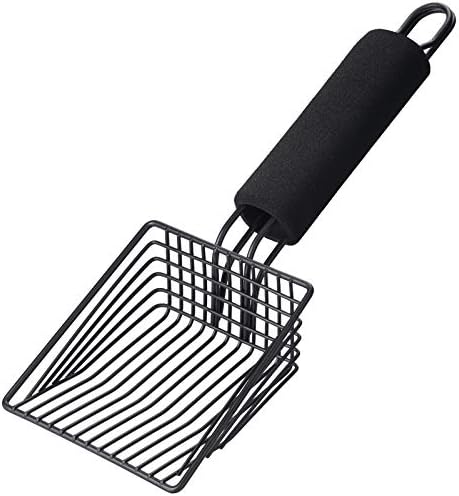 SAN LIKE Katzenstreuschaufel Edelstahl - Faltbare Schaufel Mit Gummigriff & 9mm Sieböffnungen