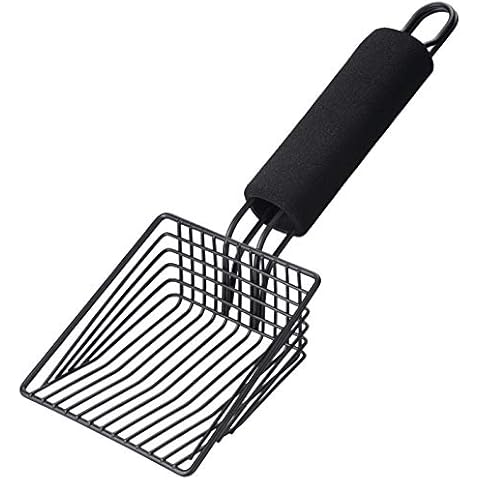 BasicForm Katzenstreuschaufel aus Metall - Schnell Siebende Tiefe Schaufel mit Handlichem Griff, Entwickelt für Besitzer Mehrerer Katzen Cover
