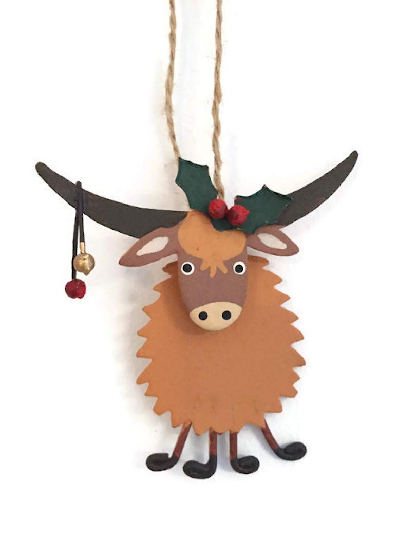 Shoeless Joe Multicolor - Christmas Highland Coo Hanger