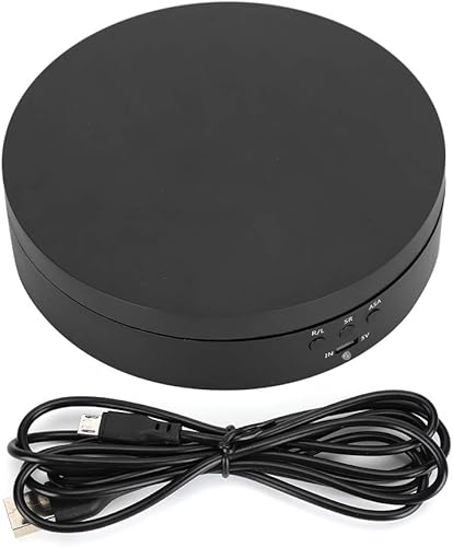 Miniatura 9 de CUYT Producto Pantalla giratoria, 3 engranajes negro RL bidireccional micro USB 5V espejo giratorio soporte de exhibición giratorio 52.9 lbs
