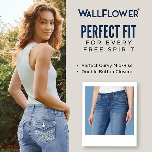WallFlower Women's Ultra Slim Bootcut Mid-Rise Insta Soft Juniors Jeans4