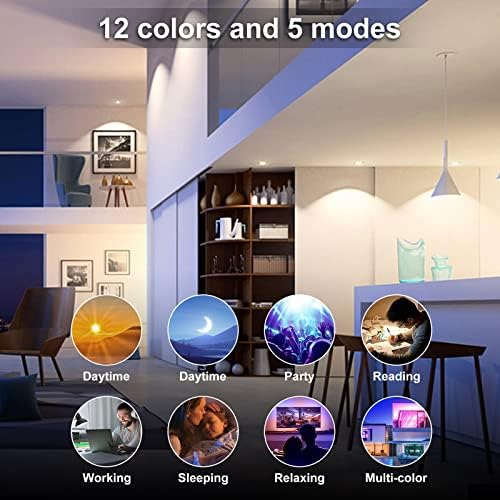 YAYZA! GU10 LED Colour Changing Bulb, 6W Dimmable GU10 LED Bulbs, Warm White 3000K RGB Spot Lights, Equivalent 35w-50 Watt Energy Saving Bulbs,12 Colors, 5 Model, Timer, Smart Bulb with Remote(8-Pack)