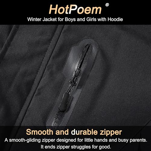 Image of Winter Jacket for Boys and Girls Waterproof Ski Jacket Winter Snow Coat Hooded Fleece Windproof with Zip Pockets