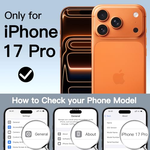 Image of JETech Case for iPhone 17 Pro, 360 Protection, Orange