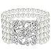 Produktbild Coucoland 1920s Armband Damen Perlen Blinkende Kristall Armband 20er Jahre Party Zubehör Armband Damen Gatsby Kostüm Accessoires (Weiß)