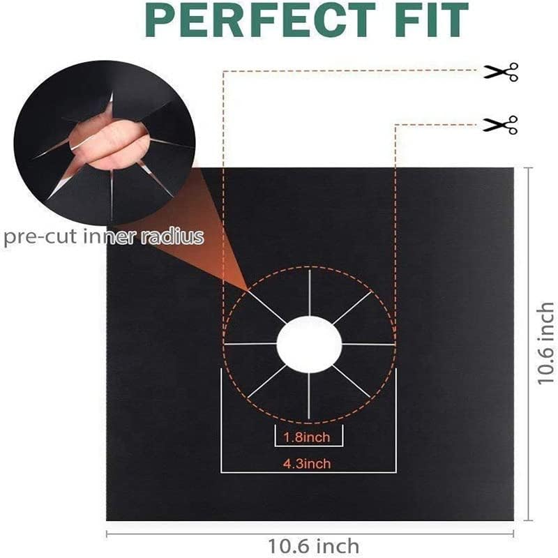 Miniatura 2 de Paquete de 4 protectores de quemador de estufa de gas, 0.008 in de grosor, cubiertas superiores de estufa para quemadores de gas, cubierta