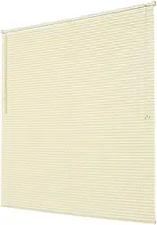 Cortina Persiana Horizontal 25mm PVC com Alumínio 140x160cm -Ideal para Escritório Quarto Sala Cozinha Residencial (Bege)