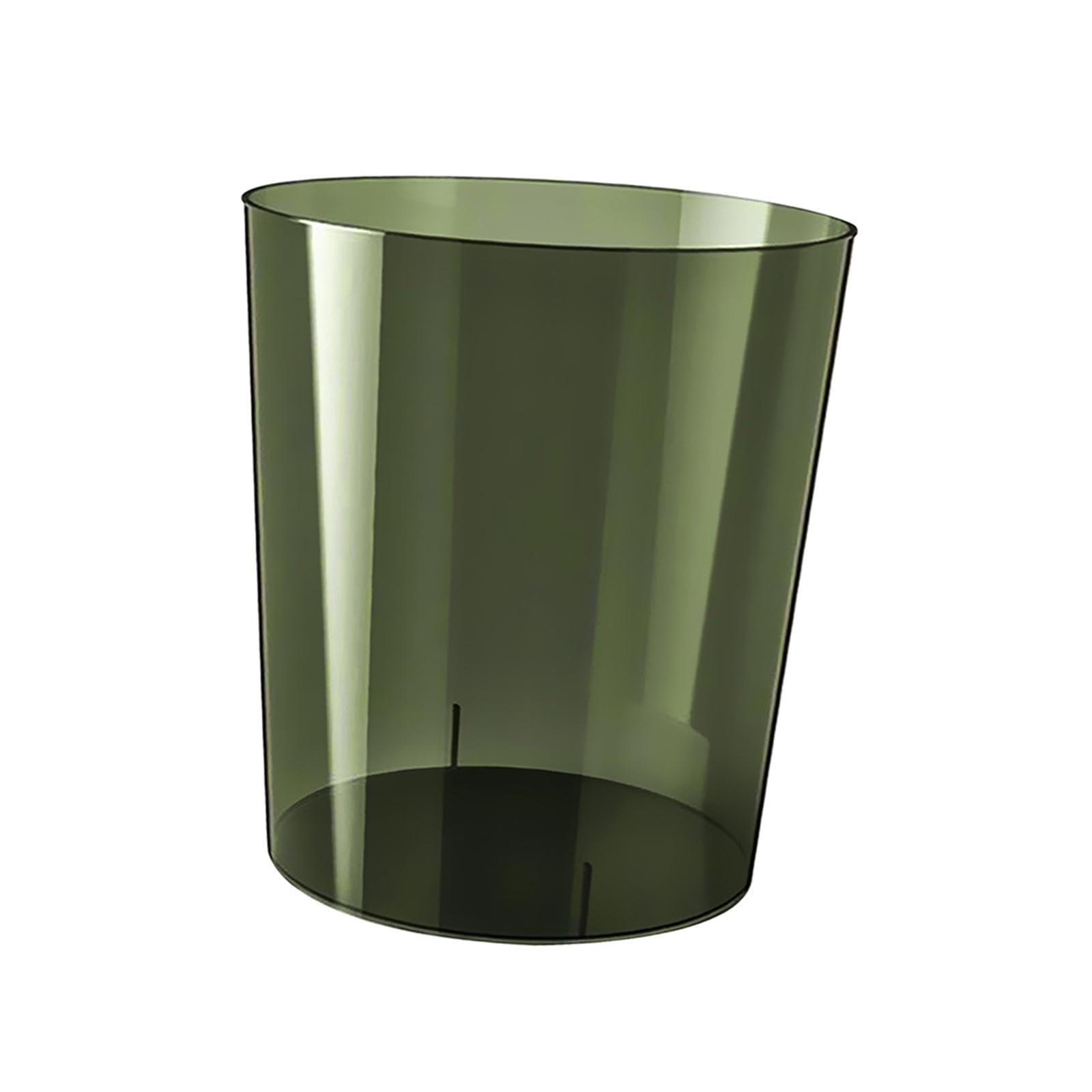 Qianly Wastepaper Basket Dustbin Clear Round Rubbish Bin Trash Can for Kids Room Office Kitchen Dressing Table Home