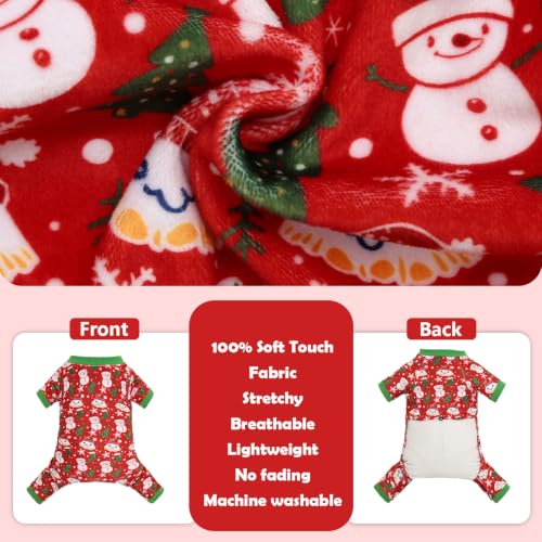 Image of CuteBone Small Dogs Outfit Soft Puppy Onesies Pjs Christmas Dog Pajamas Pet Coat Cat Apparel Comfy Doggie Jumpsuit Bodysuit for All Seasons P358L