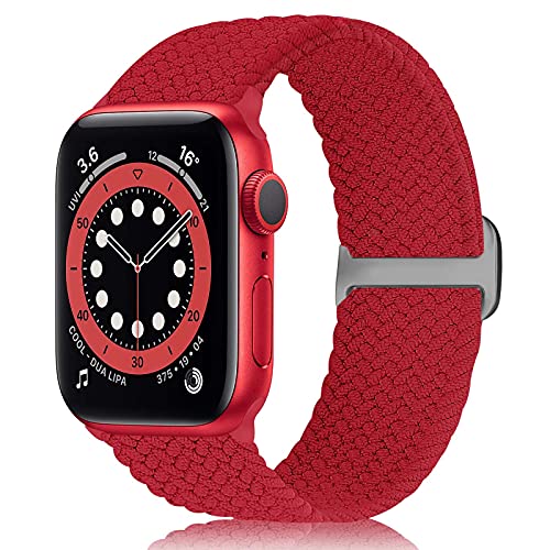 WNIPH Geflochtenes Solo Loop Armband Compatible with Apple Watch 49mm 45mm 44mm 42mm 41mm 40mm 38mm,Edelstahl Schnalle Dehnbarer Ersatzarmbänder Sport Loop iWatch Series 8/7/6/SE/5/4/3/Ultra Cover