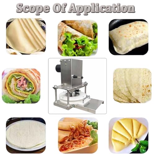22cm/25cm Electric Pizza Dough Press Machine - Commercial Dough Sheeter Stainless Steel Pastry Pizza Dough Press Making Machine for Home/Restaurant/Bakery - 200-400 Pieces/Hour,25cm