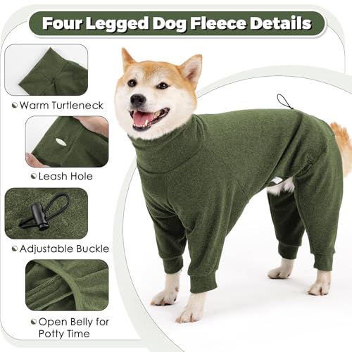 Dotoner Fleece Hundepullover Wintermantel Hundemantel Grosse Hunde Fleecejacke mit Beinen Hundebademantel für Kleine Mittelgroße Haustiere Hundebekleidung,Chihuahua,Beagle,Weicher Hunde Pyjamas