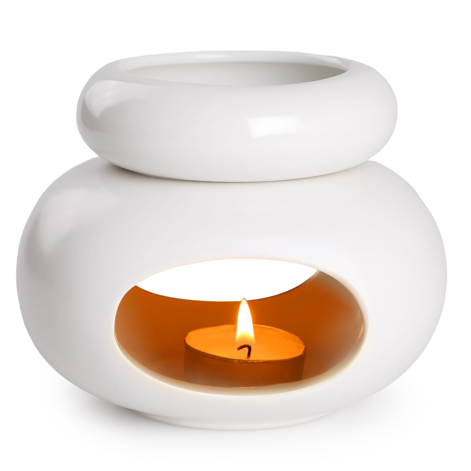 Golden Ginkgo Leaf Bruciatore Per Oli Essenziali In Ceramica - Diffusore A Candela Per Aromaterapia, Design Foglia, Regalo Per Casa E Yoga