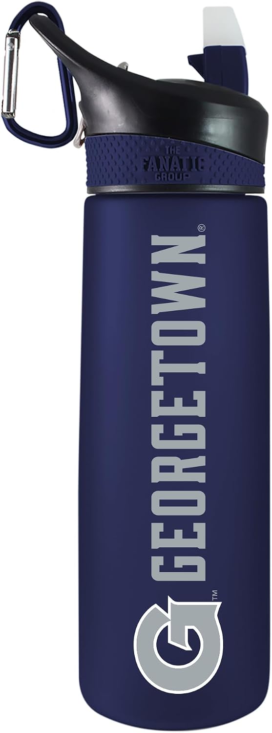 The Fanatic Group Georgetown University Hoyas Tritan Plastic Frosted Sport Water Bottle, Design-1 - Navy