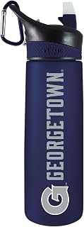 Georgetown University Hoyas Tritan Plastic Frosted Sport Water Bottle, Design-1 - Navy