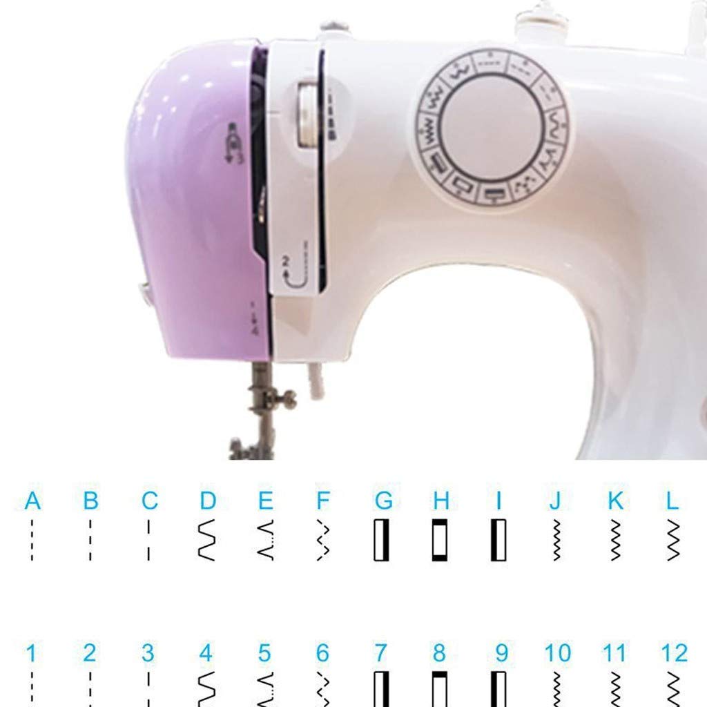 Juego de máquina de Coser pequeña portátil para Adultos y niños, Mini máquina de reparación de Manualidades eléctrica multifunción de Mano 12 Puntadas integradas, 2 velocidades Dobles con Pedal