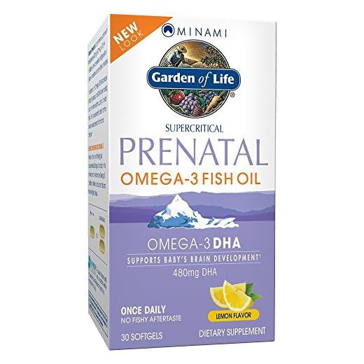 Garden of Life Minami Natural Prenatal DHA Omega 3 Fish Oil Supplement Softgels, Lemon, 30 Count