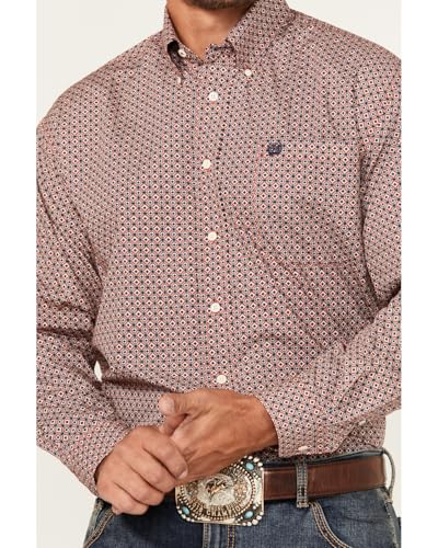 Cinch Western Shirt Mens Long Sleeve Geometric Print Button MTW11058043