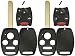 KeylessOption Keyless Remote Uncut Car Key Fob Shell and Button Pad Fix Outer Shell Repair (Pack of 2)