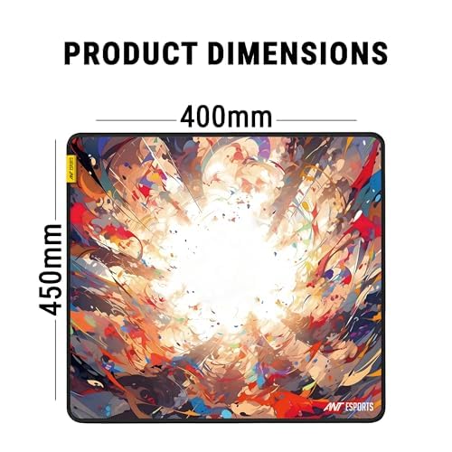 Image of Ant Esports Volcano Unique Square Mousepad (450*400*3MM) Gaming Mousepad Extended Mouse Mat for Mouse with Stitched Edges Waterproof Non-Slip Base Mousepads for Office Home Shop Gaming Rainbow Colour