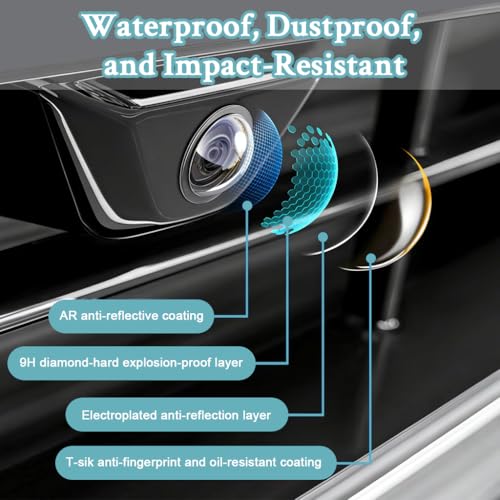 Image of STHIRA 2Pcs Car Camera Lens Protector Cover, HD 9H Anti-Scratch Protective Shield for Front & Rear Parking & 360 Camera Lenses, Waterproof Anti-Fog Camera Guard for Vehicles