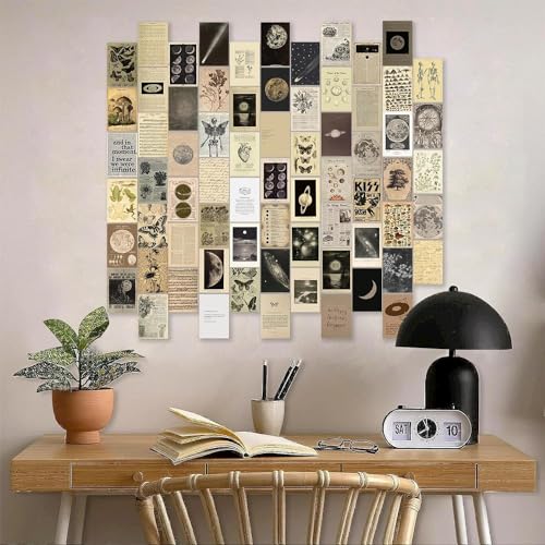 Image of Paper 70Pcs Danish Pastel Wall Collage Kit Aesthetic Pictures, Posters Matisse Wall Art Prints Preppy Room Decor 4 inchX6 inch For Teens Girls Women Dorm Bedroom (Vintage Wall Collage Kit)