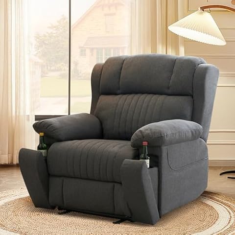 BAIJIAWEI B Electric Recliner Chair, Power Recliner Chair with Massage and Heat for Seniors, Electric Power Recliner Chair for Living Room, Bedroom(Grey) Cover