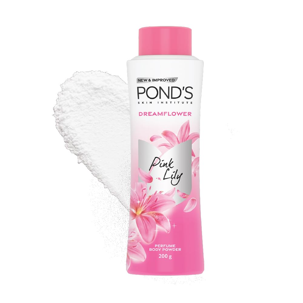 POND'S Dreamflower Floral Perfumed Powder with Glow-boosting Vitamin B3 For Women| Crafted with Superfine Minerals For Smooth Texture| Refreshing Long-Lasting Fragrance of Pink Lily| 200g