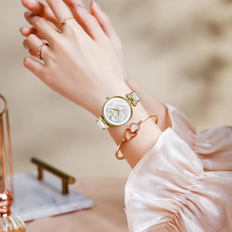 Image of Giordano Designer Analog Watch for Women - Glossy Round Dial & Bracelet Style Stainless Steel Strap