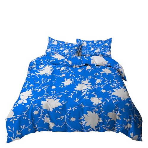 Funda Nordica 220 X 240 Azul Real Fundas para Edredón,3 Piezas Bedding Juego de Funda de Edredón - Microfibra Funda de Nórdica y 2 Fundas de Almohada 50 X 75 Cm