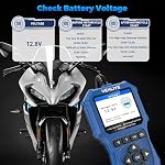 Motorcycle System Diagnostic Measurement Tool, Moto OBD2 Scanner with Voltage Test, Motorcycle Fault Code Reader with Quick Test Compatible for Yamaha, Honda, Kawasaki, Generation, KYMCO, SYM