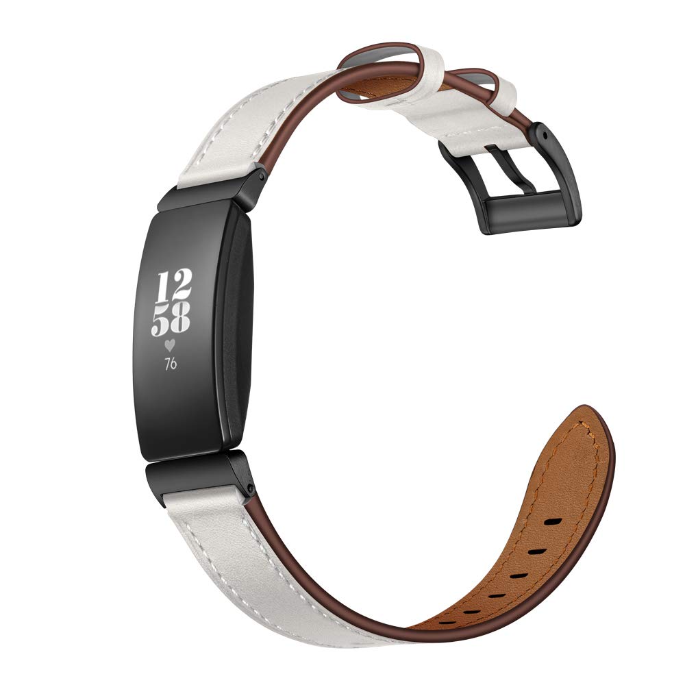 Fitbit Inspire 3 Bracelet Cuir MoKo Pour Fitbit Inspire 2/HR/Inspire - Cuir Synthétique Réglable - Brun - Homme/Femme Montre Fitbit Femme - 8