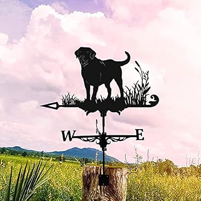 3D Animal Metal Weather Vane, Roof Weather Vane Wind Direction Indicator Roof Decoration Accessories for Garden Patio Roof Decoration (Dog)