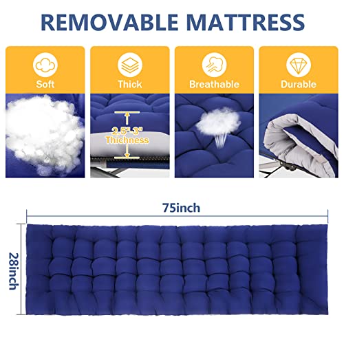 Nictemaw Folding Camping Cot, Portable Camping Cot For Adults, 900Lbs Heavy Duty Sleeping Cots With Carry Bag, Double Layer Oxford Portable Travel Camp Cots For Outdoor Camp Beach Home Office Nap #TOP1