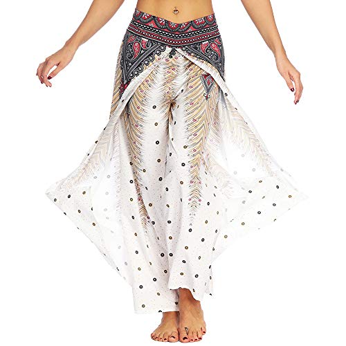 Pantalon de yoga fendu fluide contre la chaleur style hippie chic
