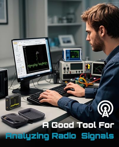 Image of SEESII Tinysa Ultra+ ZS407 7.3GHz Spectrum Analyzer with Hard Case: HW V0.5.4 100kHz-7.3GHz Handheld Tiny Frequency Analyzer 2-in-1 RF Signal Generator with 4'' EVA Shell, for Ham Radio, Field Testing
