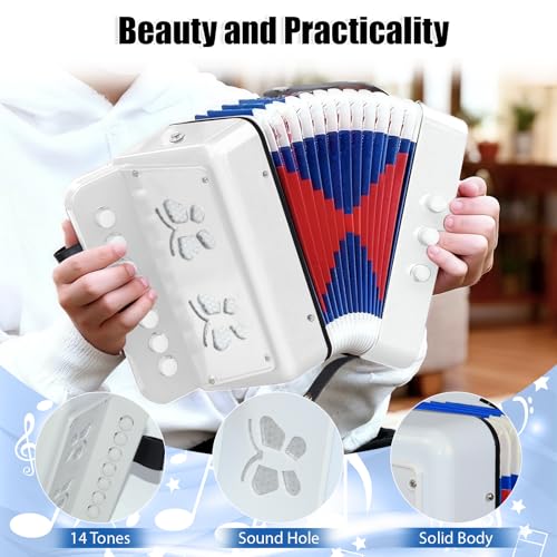 image for AZEAM Kids Accordion, Toy Accordion for Ages 3 5 9 7 10 12 Child Child