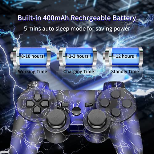Cforward Wireless Controller, Game Controller Compatible For Play3 Controller, Wireless Bluetooth Gamepad With Charger Cable Thumb Grips #TOP4