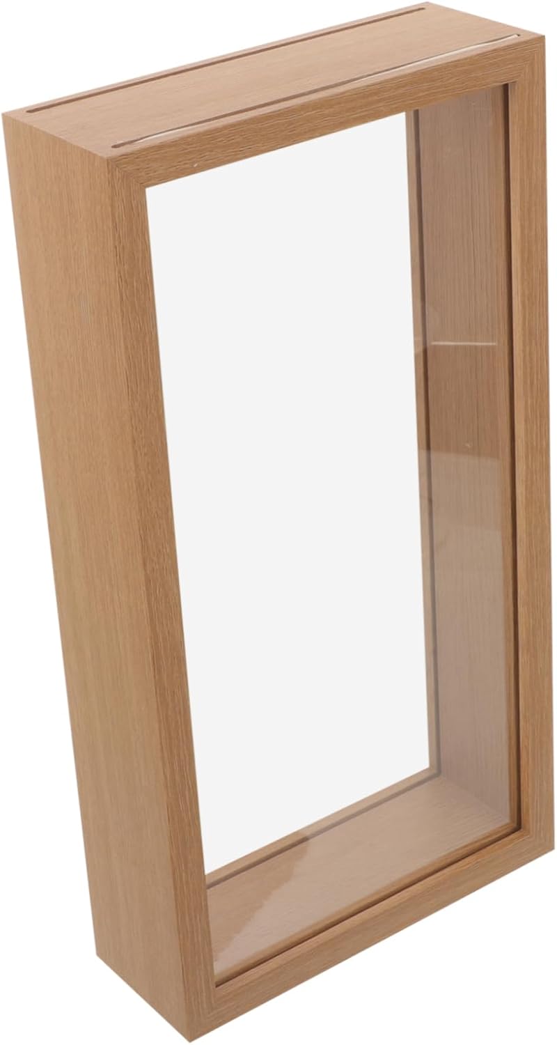 GARVALON 3pcs Dried Flower Shadow Box Frame Double-Sided Specimen Storage Box for Home Decor Grain Elegant Display Case for Bouquets Keepsakes and Memories