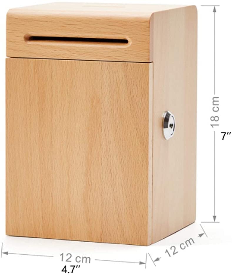 Salvadanaio In Legno Con Serratura A Combinazione | Vintage Con Lucchetto | Regalo Per Bambini E Adulti