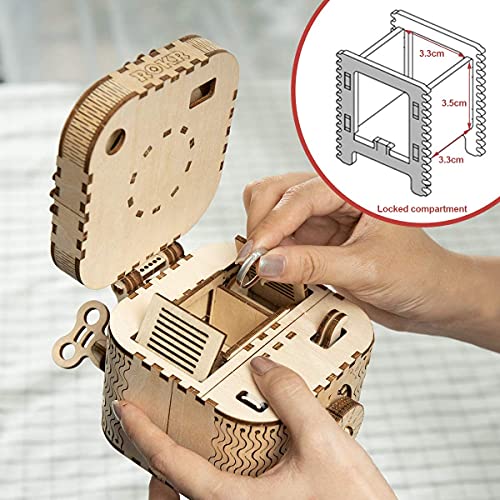 ROKR 3D Wooden Puzzle Password Box Model Kits for Adults and Teens to Build Combination Lock Mechanism Christmas/Birthday - Image 3