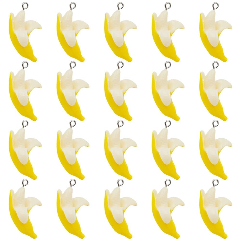 20 sztuk wisiorków ze stopu bananowego z zawieszkami do naszyjnika, ozdobny brelok