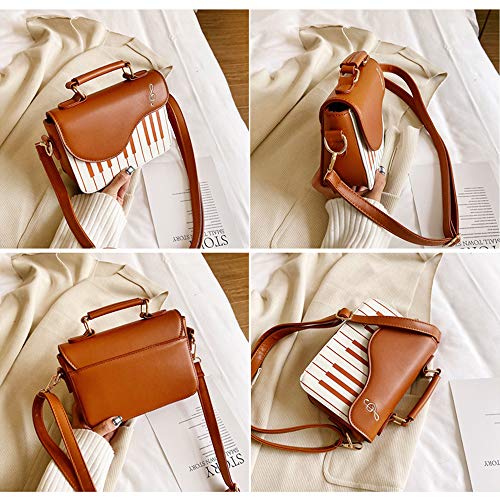 ZiMing Piano Shape Crossbody Bags for Women Stylish Satchel Handbags with Top Handle PU Leather Flap Purses Lady Shoulder Bag4