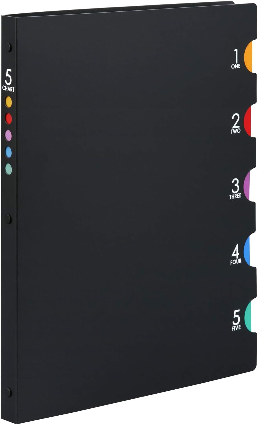 F483A Loose Leaf Binder, A4, Five Chart, 30 Holes, Black