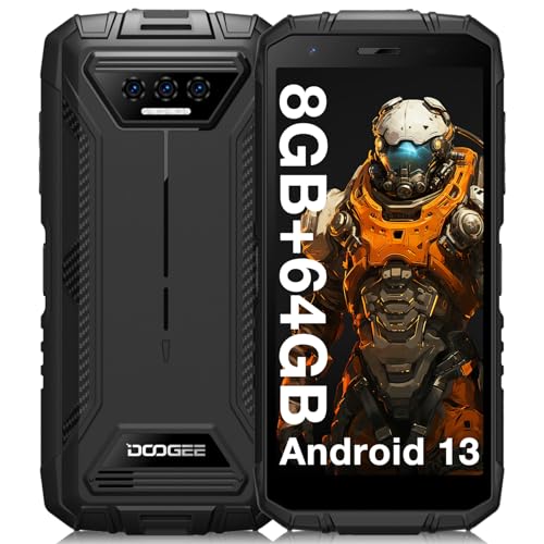 DOOGEE S41PRO Smartphone Pas Cher Incassable, Android 12, 6300mAh Batterie, 7Go + 64Go(1TB Extensible), Telephone Incassable Écran 5.5 HD+ Double SIM Nano NFC/GPS/Face ID