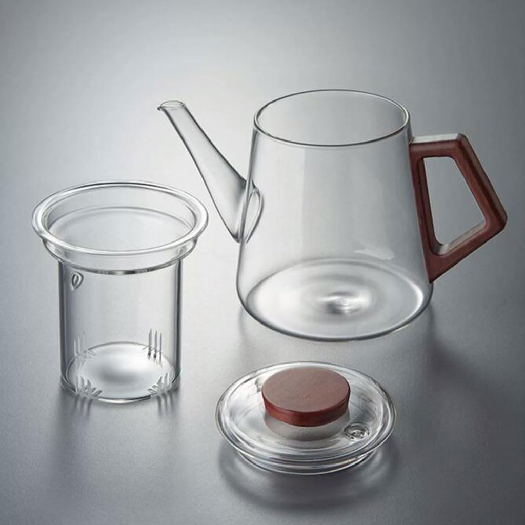Solide Glas-Teekanne für zu Hause mit Sieb, großes Fassungsvermögen, Teebereiter, Teeset, tragbarer Teekessel mit Deckel, 650 ml Waschbar